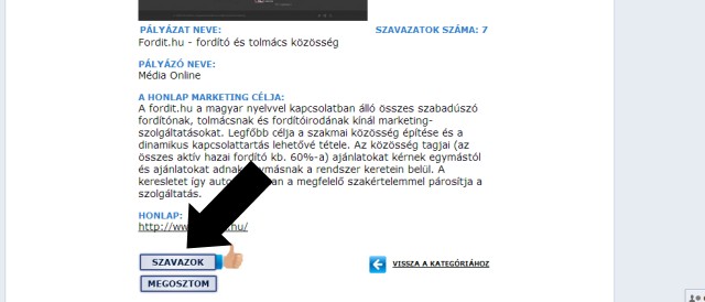Az Év Honlapja 2012 - Szavazás
